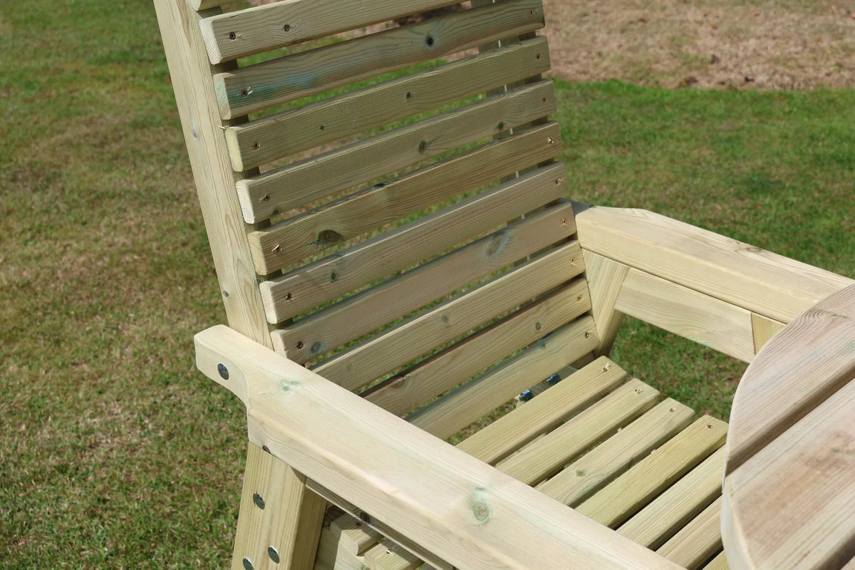 Heritage Tanalised chair slatted back and seat detail