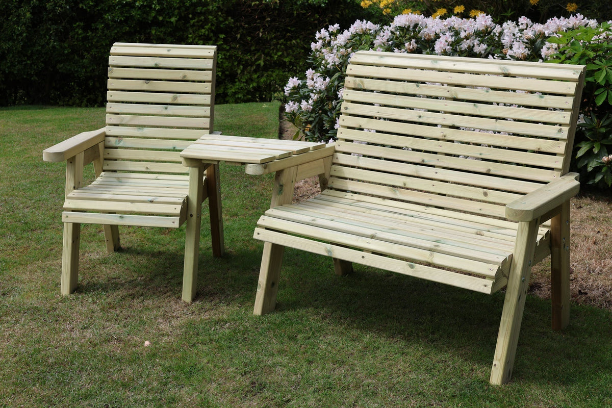 Heritage Tanalised angled trio set in a garden
