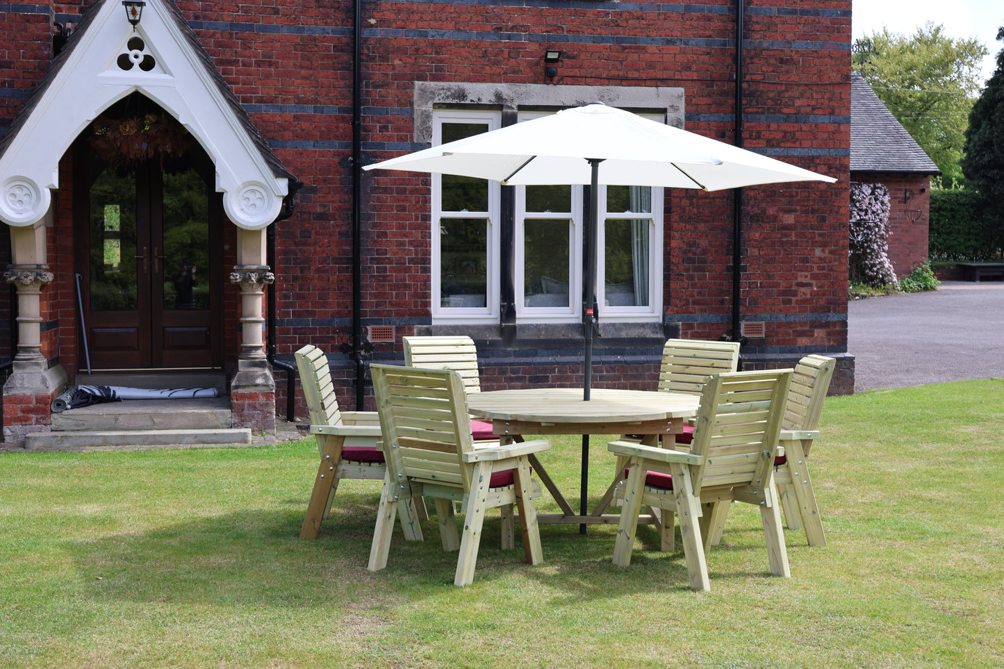 Heritage Tanalised Round Dining Set – 6 Seater with 6 Chairs