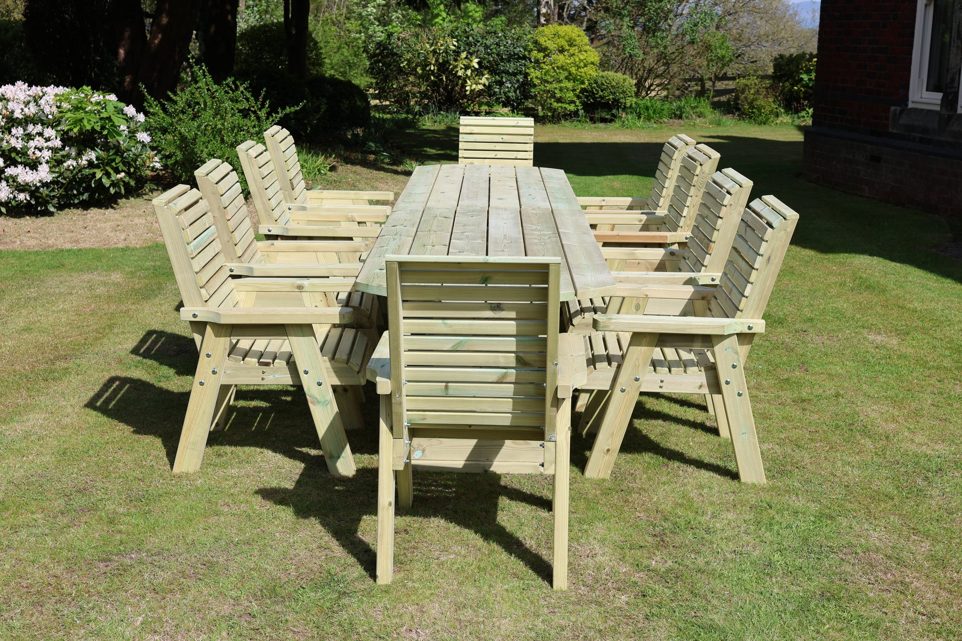 Heritage Tanalised Large Dining Set – 10 Seater with 10 Chairs and 2.4m Table
