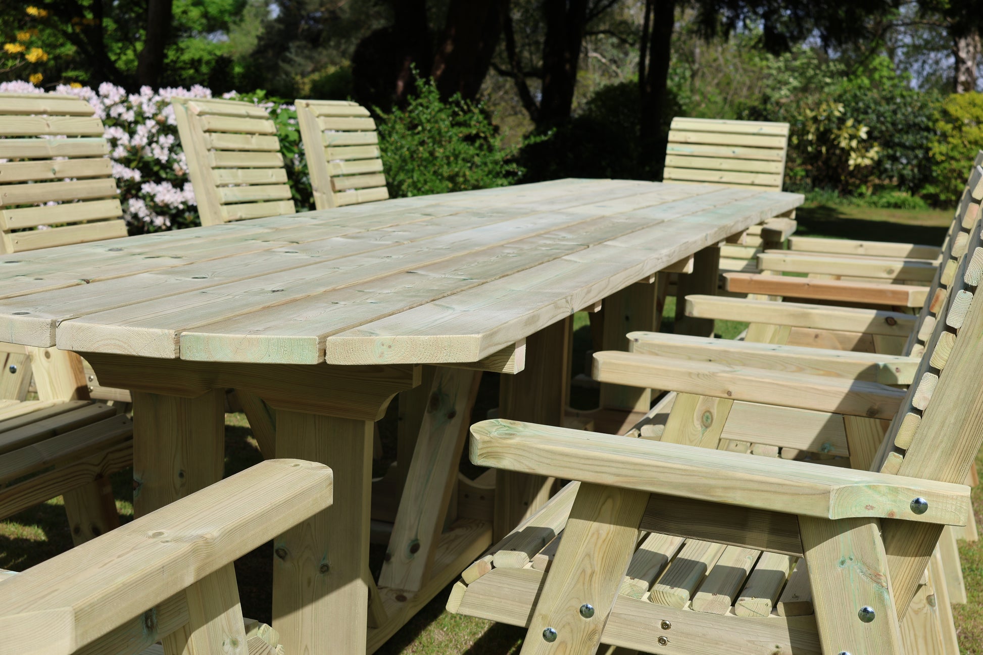Heritage Tanalised Large Dining Set – 10 Seater with 10 Chairs and 2.4m Table