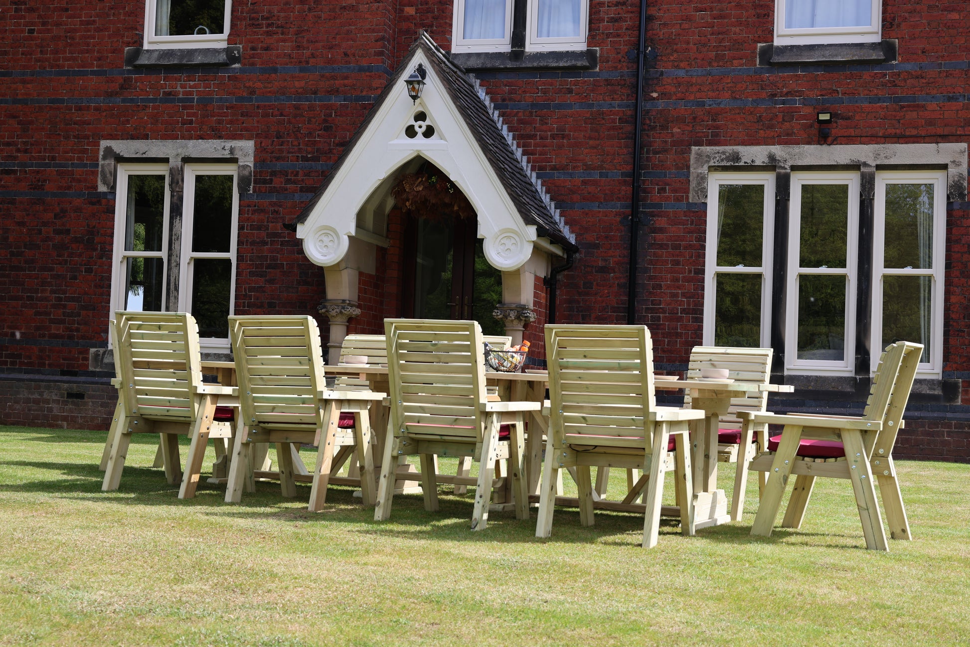 Heritage Tanalised Large Dining Set – 10 Seater with 10 Chairs and 2.4m Table