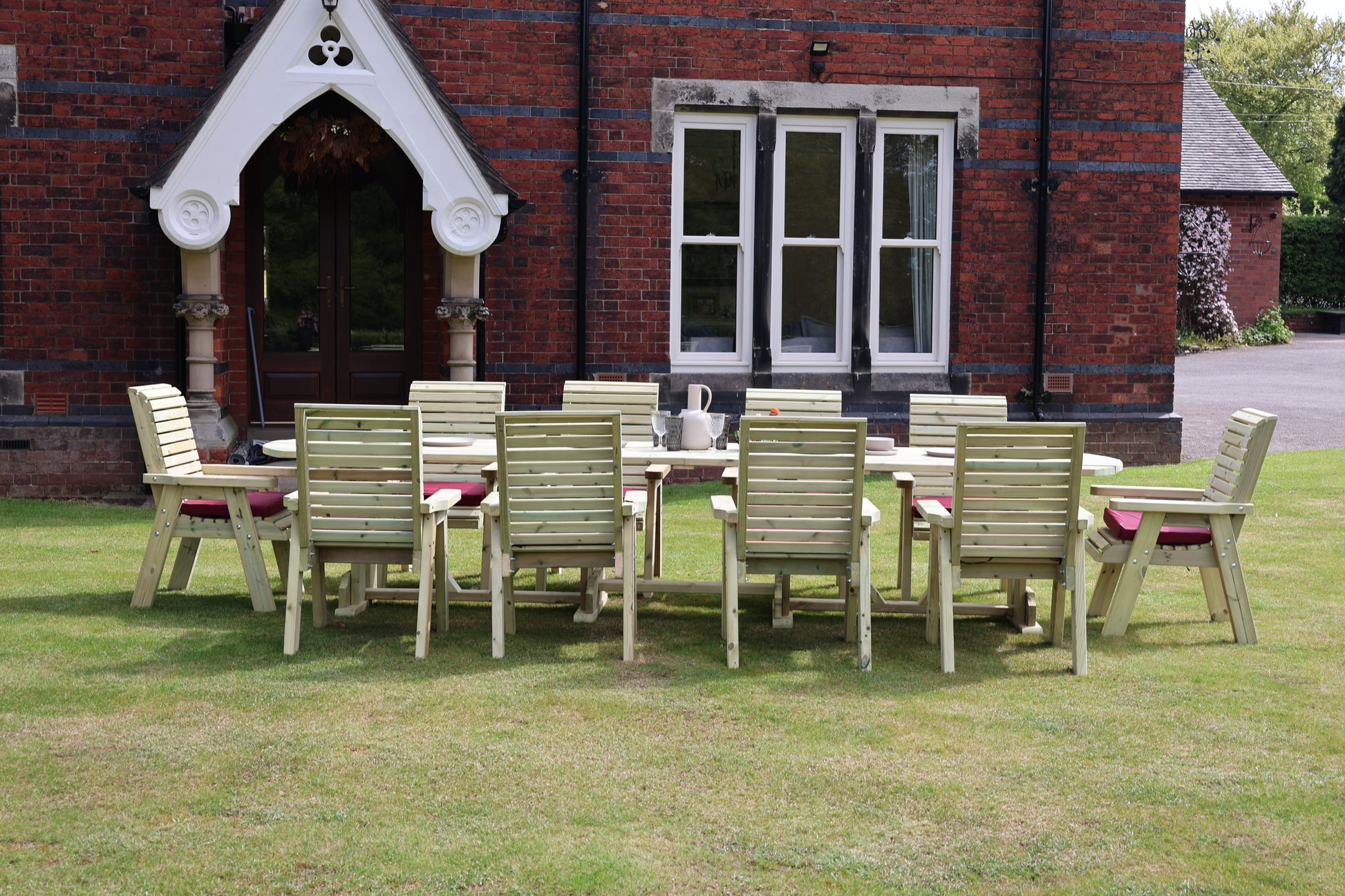 Heritage Tanalised Large Dining Set – 10 Seater with 10 Chairs and 2.4m Table