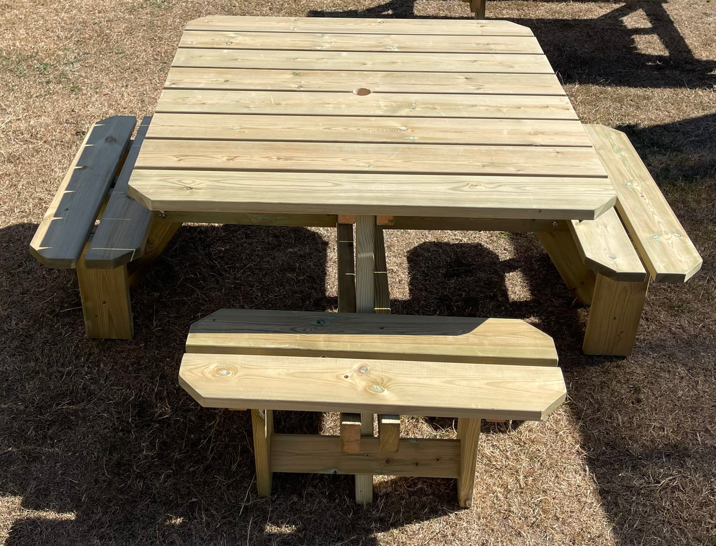 Tanalised Square 8 Seat Picnic Table