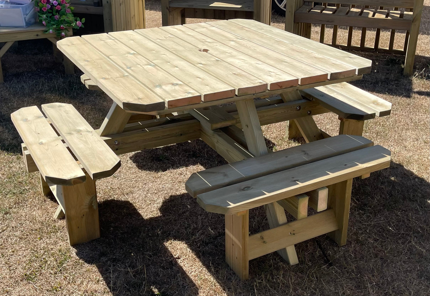 Tanalised Square 8 Seat Picnic Table