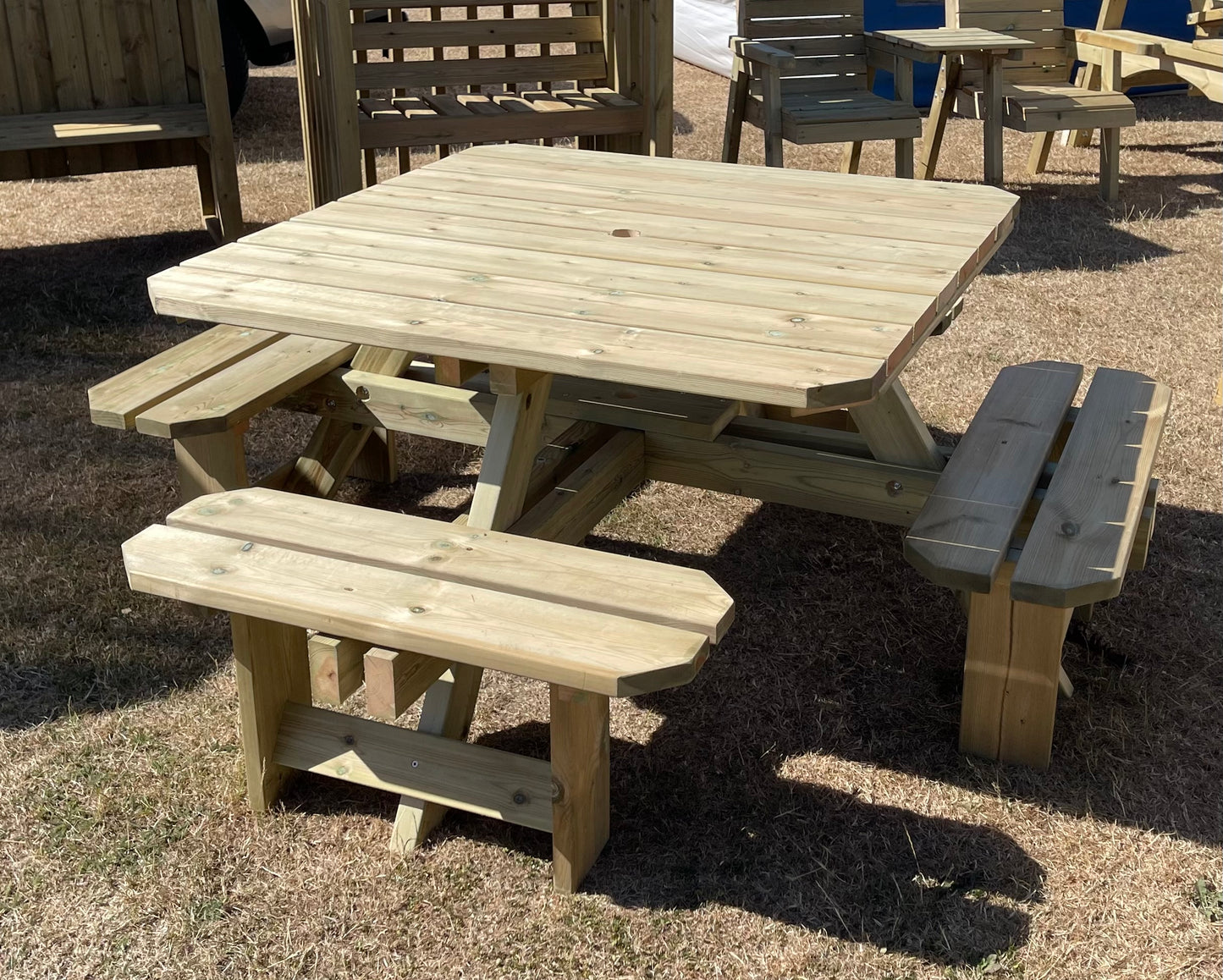 Tanalised Square 8 Seat Picnic Table